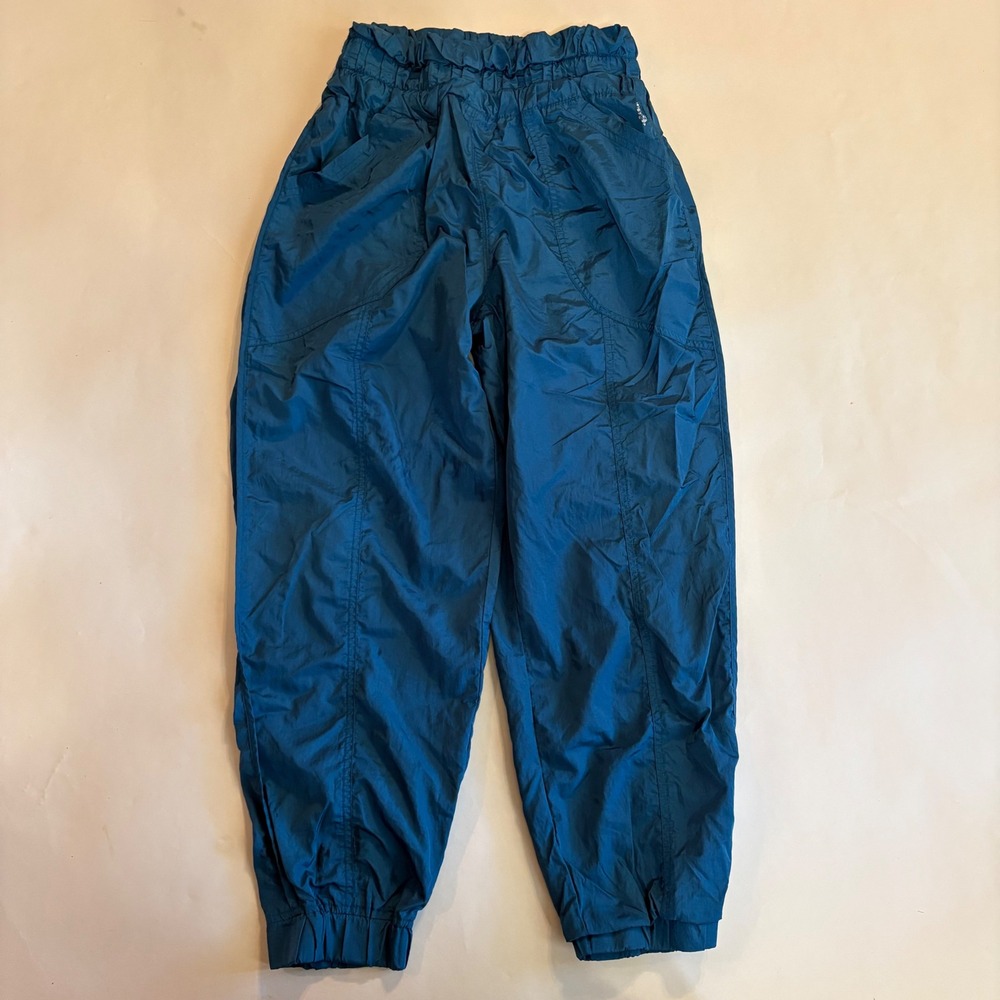 Free People Movement Way Home Joggers Blue High Waist Nylon Athletic Pants M